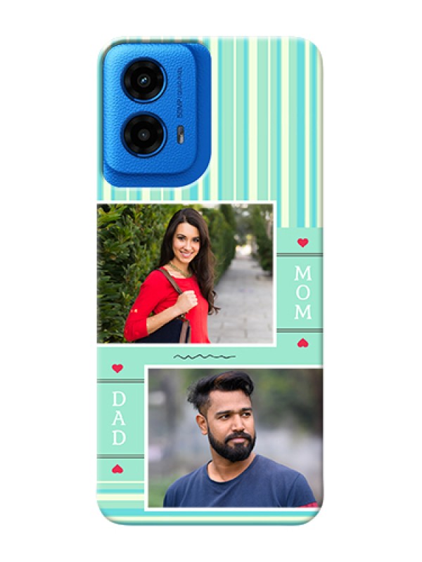 Custom Moto G45 5G Custom Hard Phone Case - Mom & Dad Pic Design