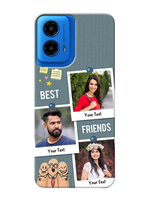 Custom Moto G45 5G Custom Hard Phone Case - Sticky Frames And Friendship Design