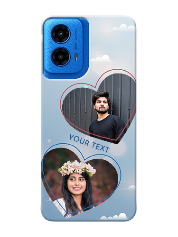 Custom Moto G45 5G Custom Hard Phone Case - Blue Color Couple Design