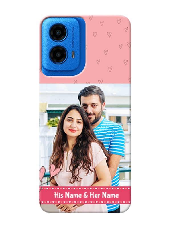 Custom Moto G45 5G Custom Hard Phone Case - Love Design Peach Color