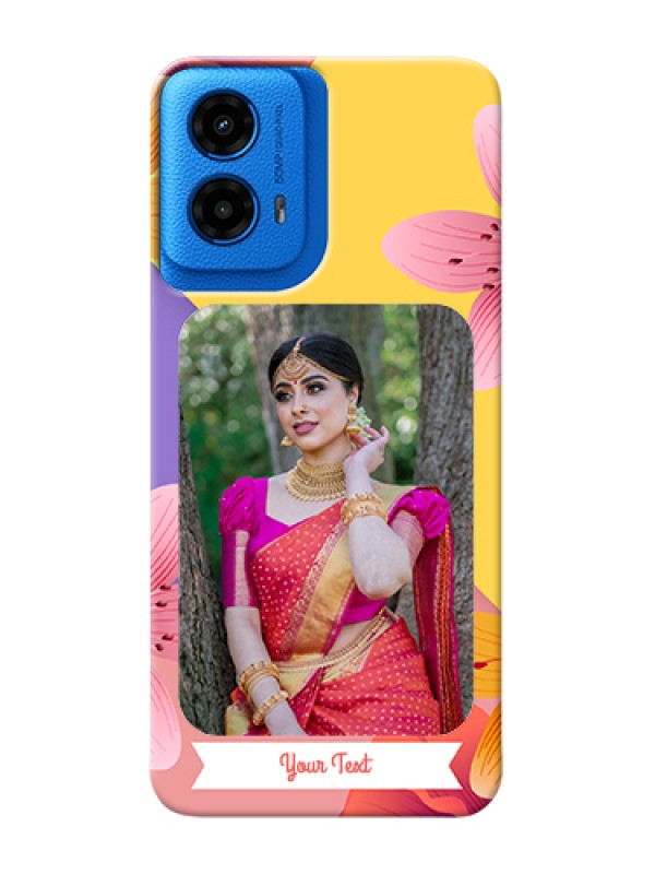 Custom Moto G45 5G Custom Hard Phone Case - 3 Image With Vintage Floral Design