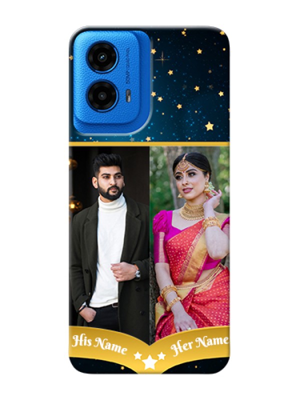 Custom Moto G45 5G Custom Hard Phone Case - Galaxy Stars Backdrop Design