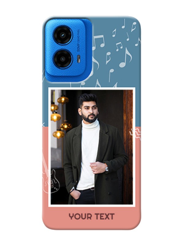 Custom Moto G45 5G Custom Hard Phone Case - With Color Musical Note Design