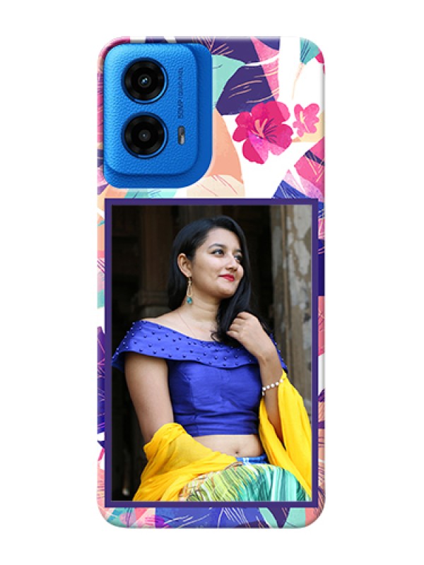 Custom Moto G45 5G Custom Hard Phone Case - Abstract Floral Design