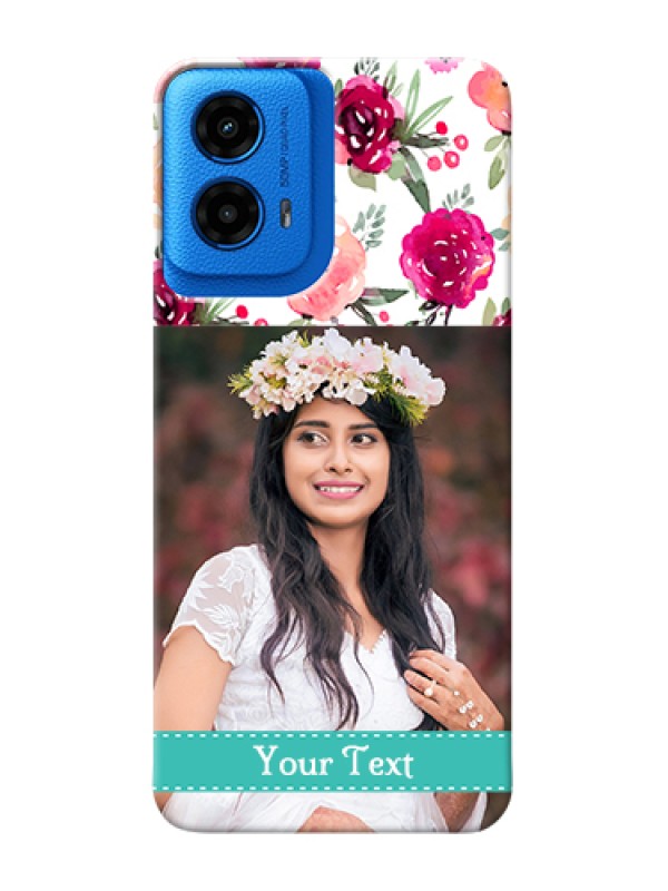 Custom Moto G45 5G Custom Hard Phone Case - Water Colors Floral Design