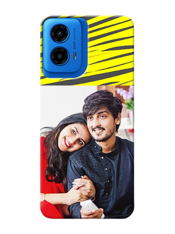 Custom Moto G45 5G Custom Hard Phone Case - Yellow Abstract Design