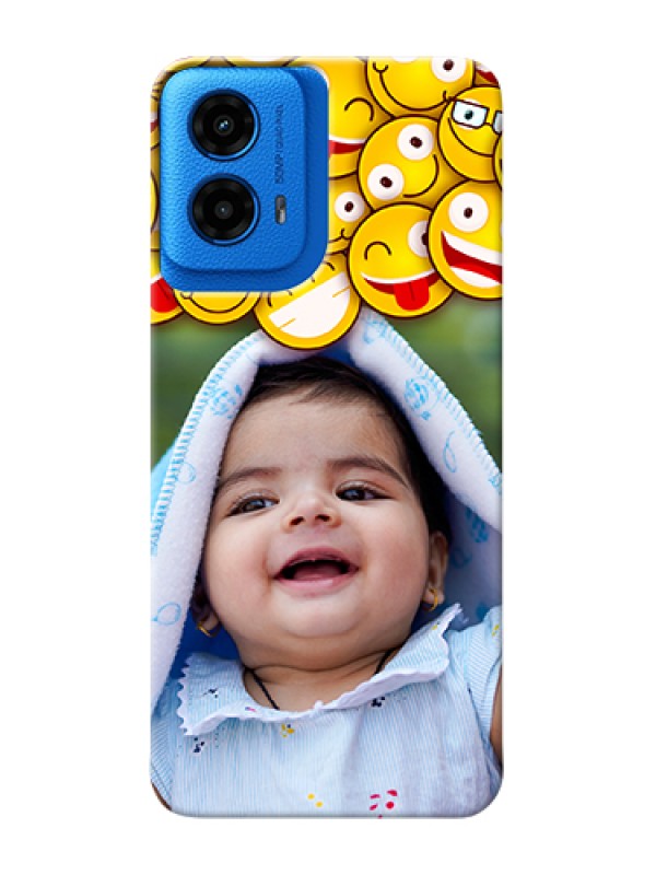 Custom Moto G45 5G Custom Hard Phone Case - With Smiley Emoji Design