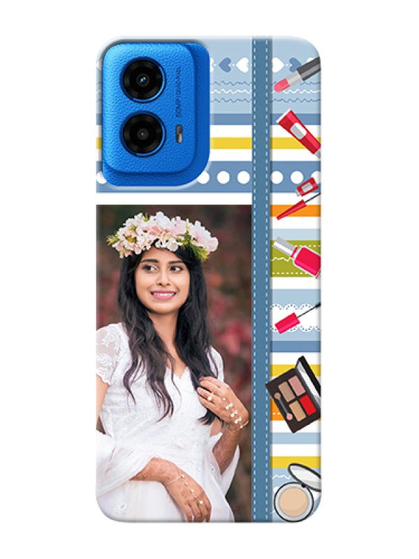 Custom Moto G45 5G Custom Hard Phone Case - Makeup Icons Design