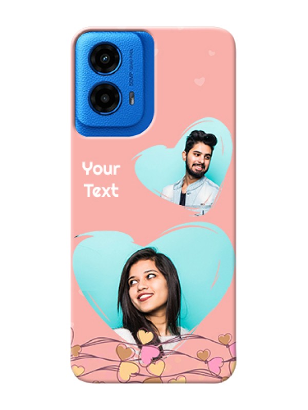 Custom Moto G45 5G Custom Hard Phone Case - Love Doodle Design