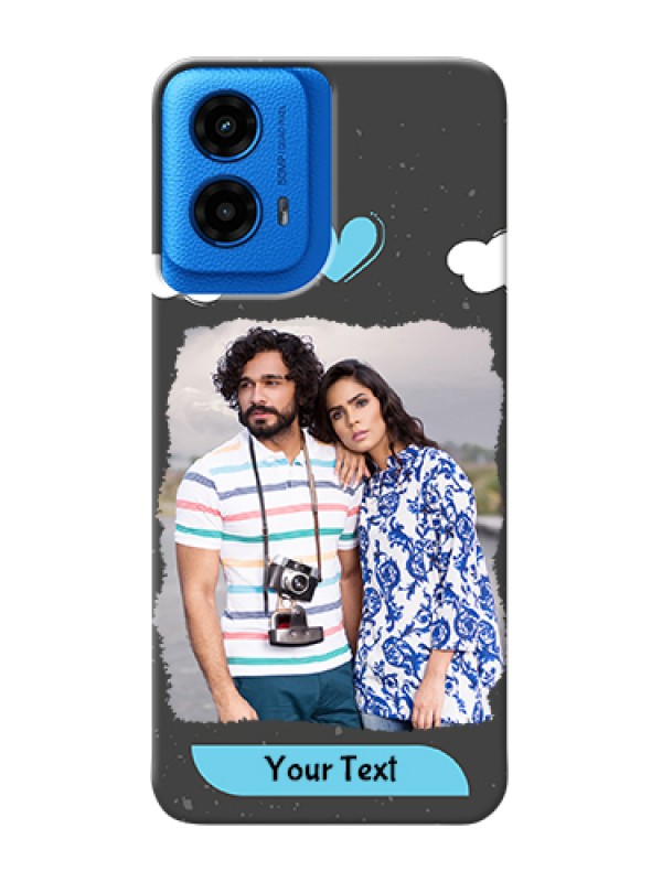 Custom Moto G45 5G Custom Hard Phone Case - Splashes With Love Doodles Design