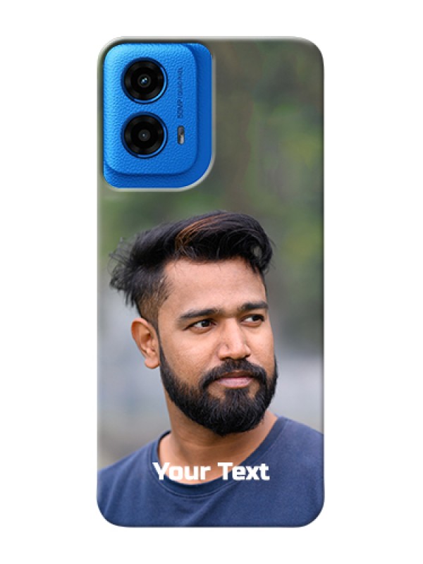 Custom Moto G45 5G Custom Hard Phone Case - Photo With Text Design