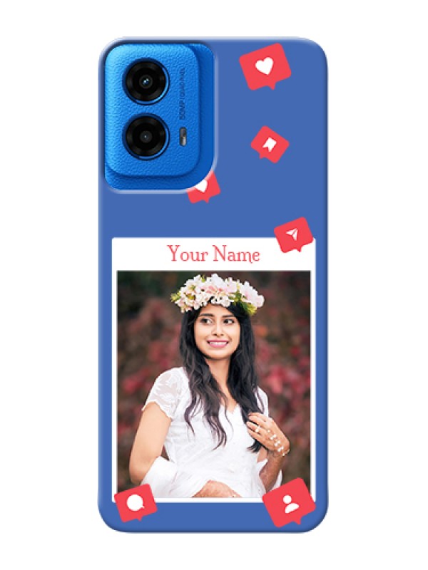 Custom Moto G45 5G Custom Hard Phone Case - Like Share And Comment Design