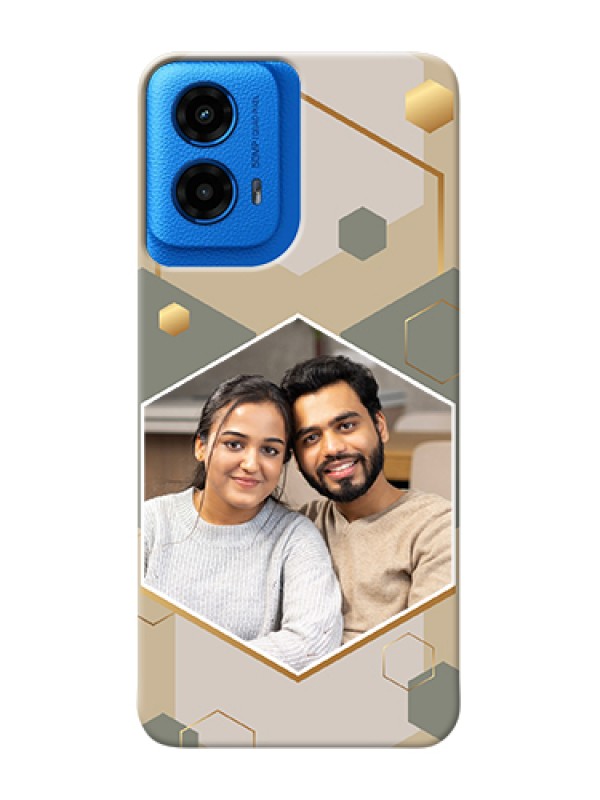 Custom Moto G45 5G Custom Hard Phone Case - Stylish Hexagon Pattern Design