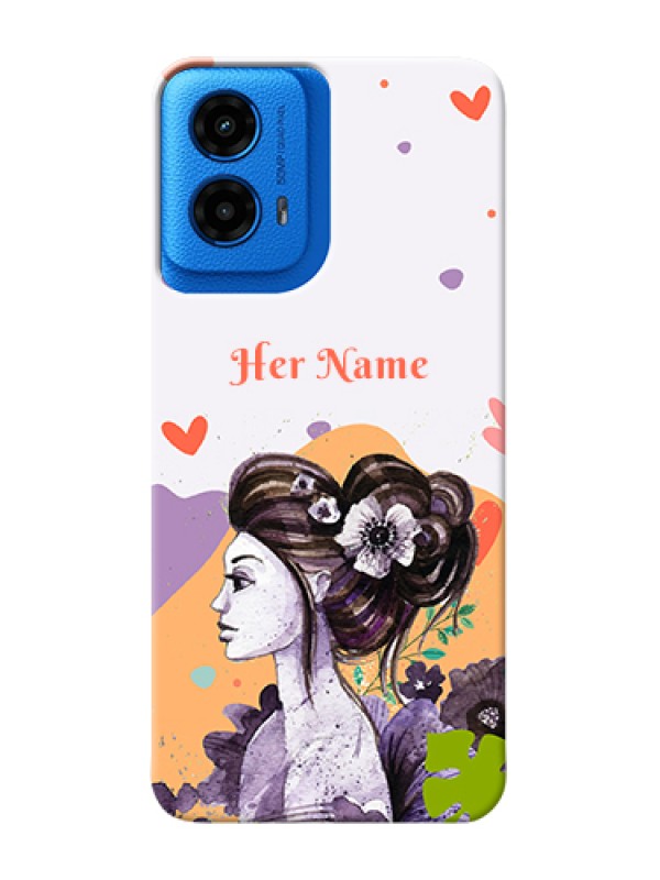 Custom Moto G45 5G Custom Hard Phone Case - Woman And Nature Design