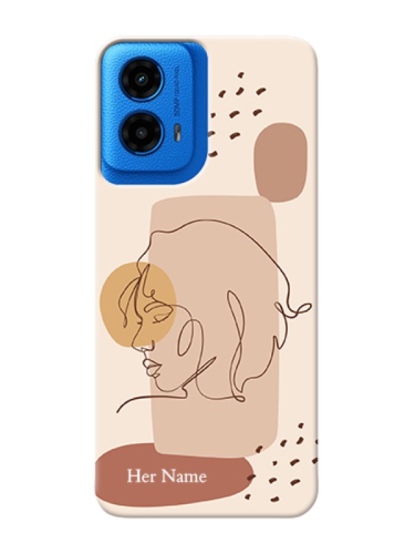 Custom Moto G45 5G Custom Hard Phone Case - Calm Woman Line Art Design