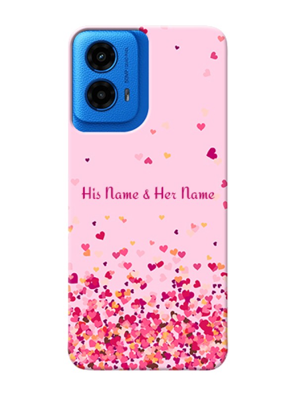 Custom Moto G45 5G Custom Hard Phone Case - Floating Hearts Design