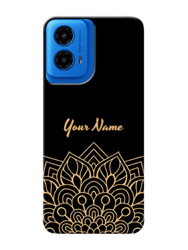 Custom Moto G45 5G Custom Hard Phone Case - Golden Mandala Design