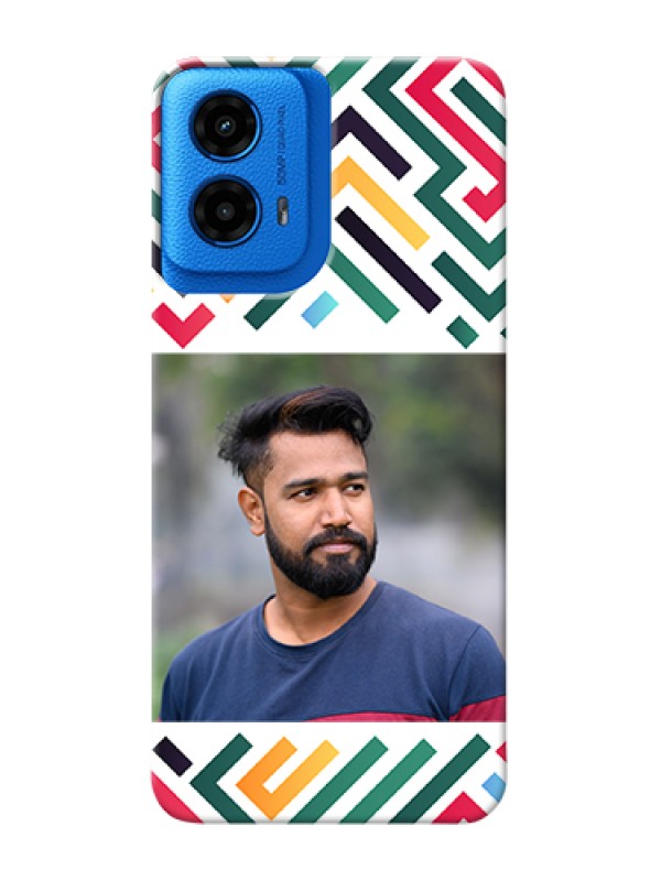 Custom Moto G45 5G Custom Hard Phone Case - Colorful Maze Pattern Design