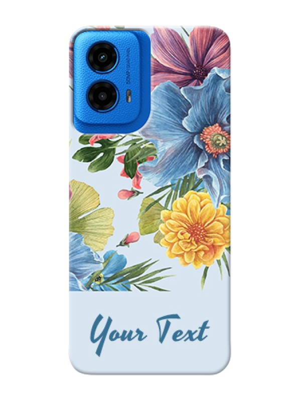 Custom Moto G45 5G Custom Hard Phone Case - Stunning Watercolored Flowers Painting Design