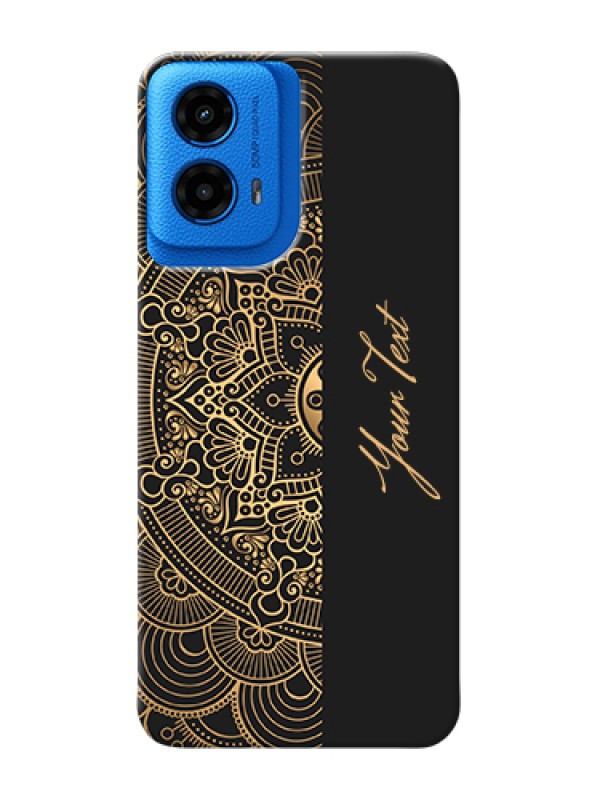 Custom Moto G45 5G Custom Hard Phone Case - Mandala Art With Custom Text Design