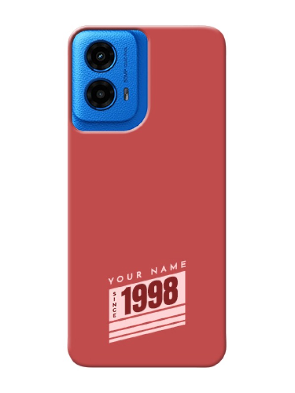 Custom Moto G45 5G Custom Hard Phone Case - Red Custom Year Of Birth Design