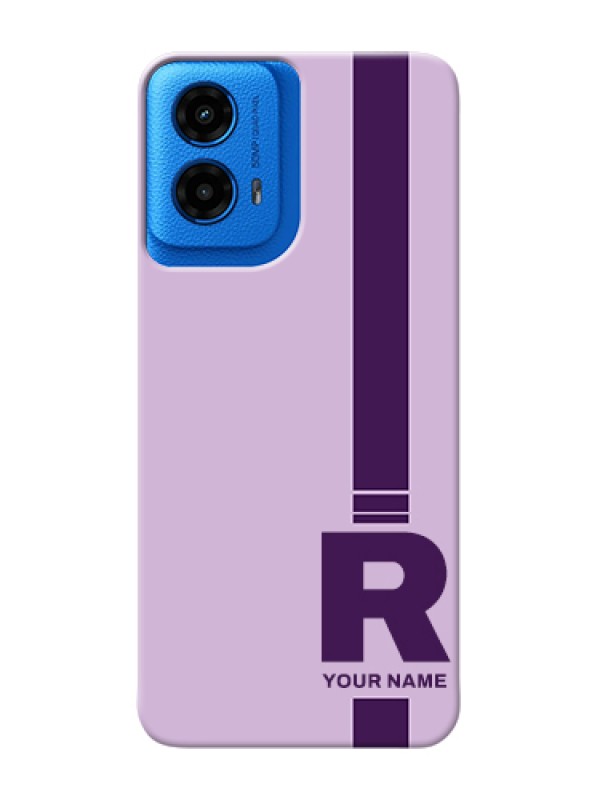 Custom Moto G45 5G Custom Hard Phone Case - Simple Dual Tone Stripe With Name Design