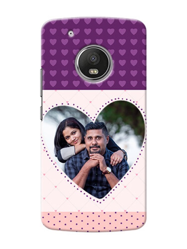 Custom Motorola Moto G5 Plus Violet Dots Love Shape Mobile Cover Design
