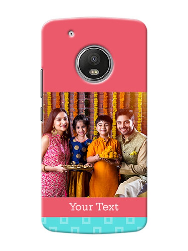 Custom Motorola Moto G5 Plus Pink And Blue Pattern Mobile Case Design
