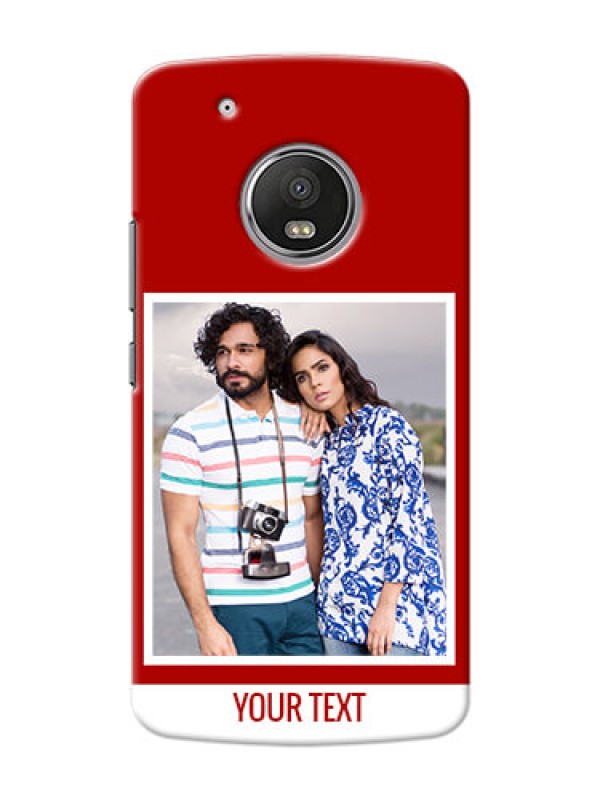 Custom Motorola Moto G5 Plus Simple Red Colour Mobile Cover  Design