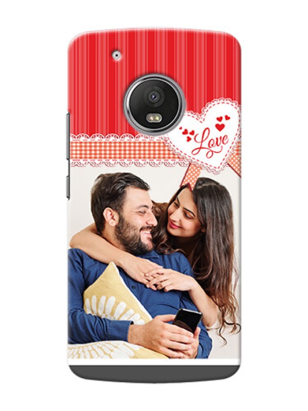 Custom Motorola Moto G5 Plus Red Pattern Mobile Cover Design