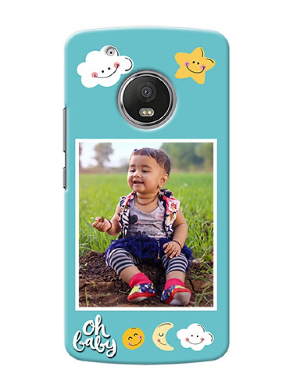 Custom Motorola Moto G5 Plus kids frame with smileys and stars Design