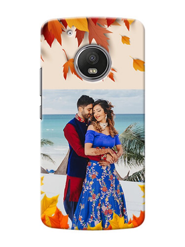 Custom Motorola Moto G5 Plus autumn maple leaves backdrop Design