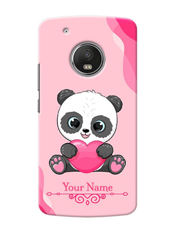 Custom Moto G5 Plus Mobile Back Covers: Cute Panda Design
