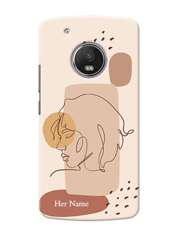 Custom Moto G5 Plus Custom Phone Covers: Calm Woman line art Design