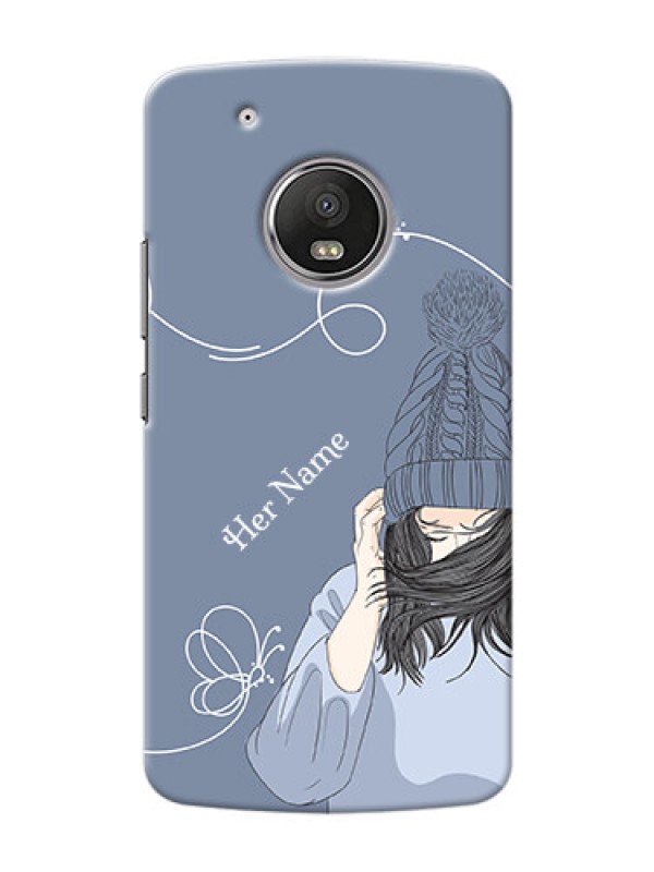 Custom Moto G5 Plus Custom Mobile Case with Girl in winter outfit Design