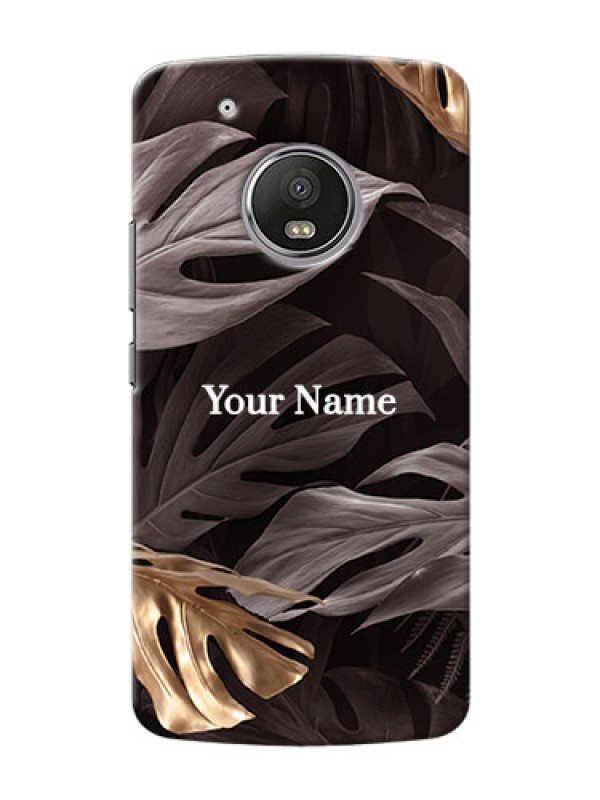Custom Moto G5 Plus Mobile Back Covers: Wild Leaves digital paint Design