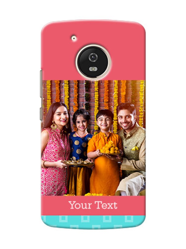 Custom Motorola Moto G5 Pink And Blue Pattern Mobile Case Design