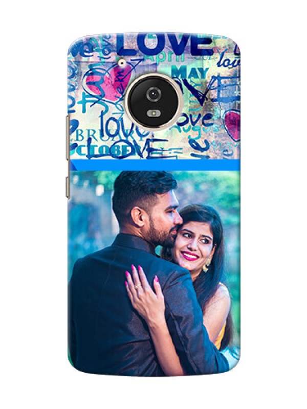 Custom Motorola Moto G5 Colourful Love Patterns Mobile Case Design
