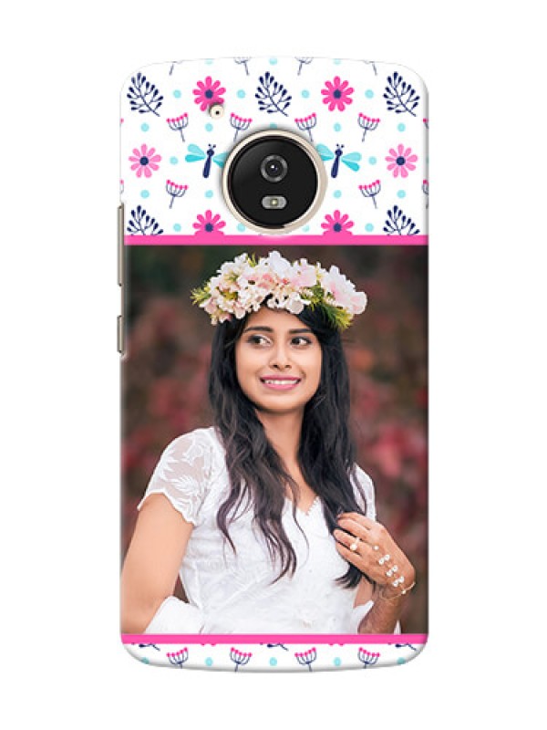 Custom Motorola Moto G5 Colourful Flowers Mobile Cover Design