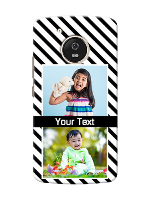Custom Motorola Moto G5 2 image holder with black and white stripes Design
