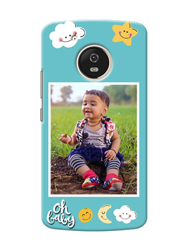 Custom Motorola Moto G5 kids frame with smileys and stars Design