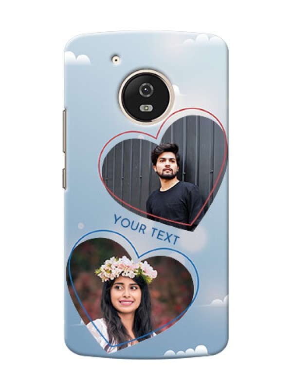 Custom Motorola Moto G5 couple heart frames with sky backdrop Design