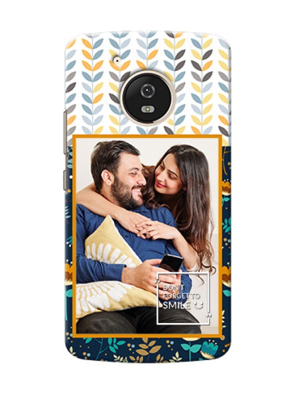 Custom Motorola Moto G5 seamless and floral pattern design with smile quote Design