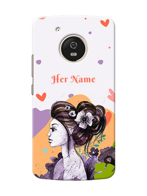 Custom Moto G5 Custom Mobile Case with Woman And Nature Design