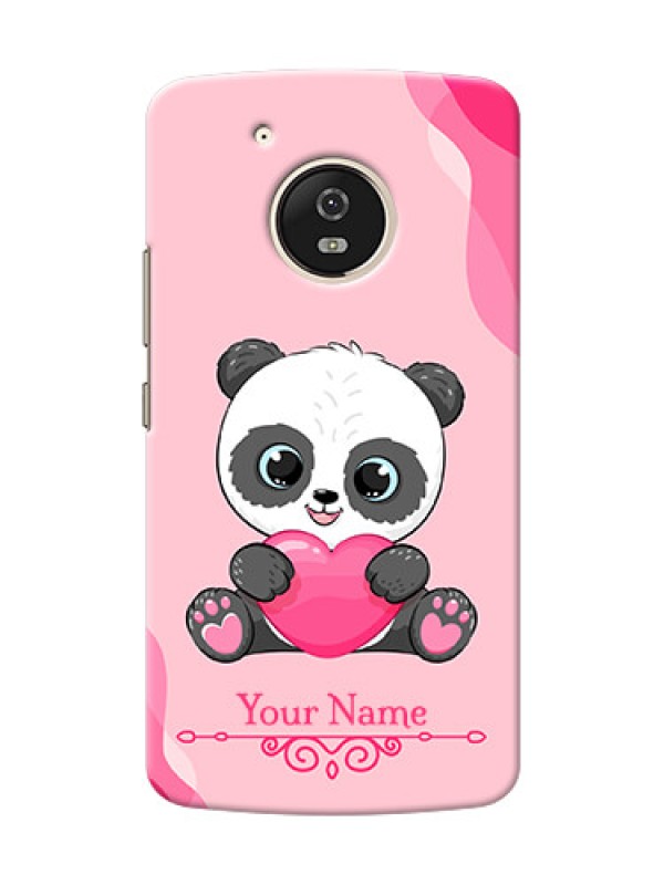 Custom Moto G5 Mobile Back Covers: Cute Panda Design