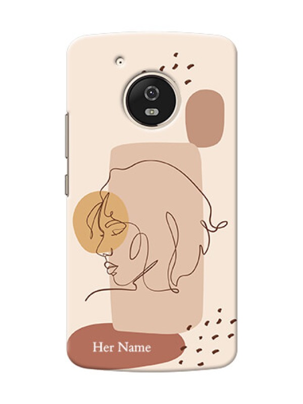 Custom Moto G5 Custom Phone Covers: Calm Woman line art Design