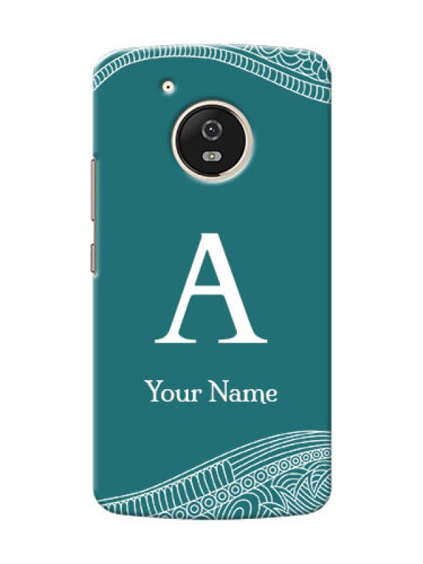 Custom Moto G5 Mobile Back Covers: line art pattern with custom name Design