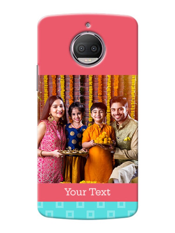 Custom Motorola Moto G5S Plus Pink And Blue Pattern Mobile Case Design