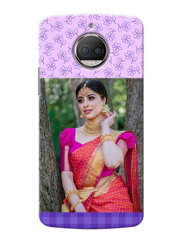 Custom Motorola Moto G5S Plus Floral Design Purple Pattern Mobile Cover Design