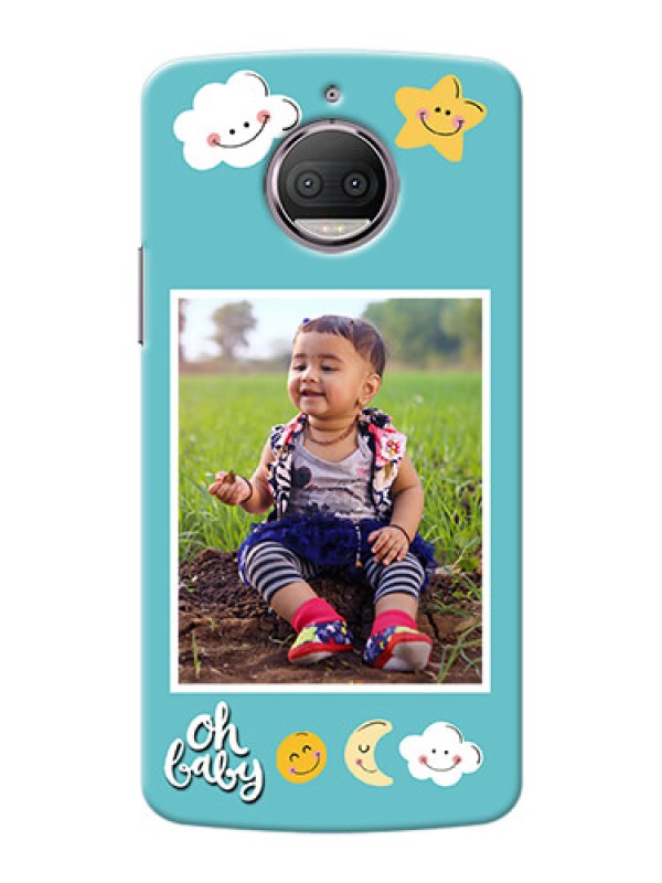 Custom Motorola Moto G5S Plus kids frame with smileys and stars Design